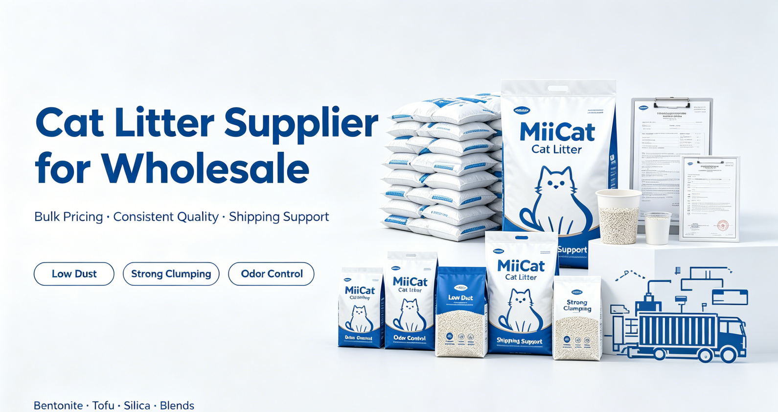 Cat Litter Supplier for Wholesale: Bulk Pricing, Consistent Quality & Shipping Support